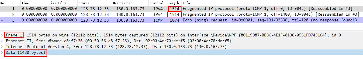 Analyzing IP Fragment Offset in Wireshark